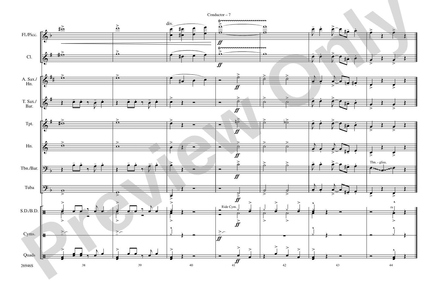 When the Saints Go Swingin' In: Marching Band Conductor Score & Parts