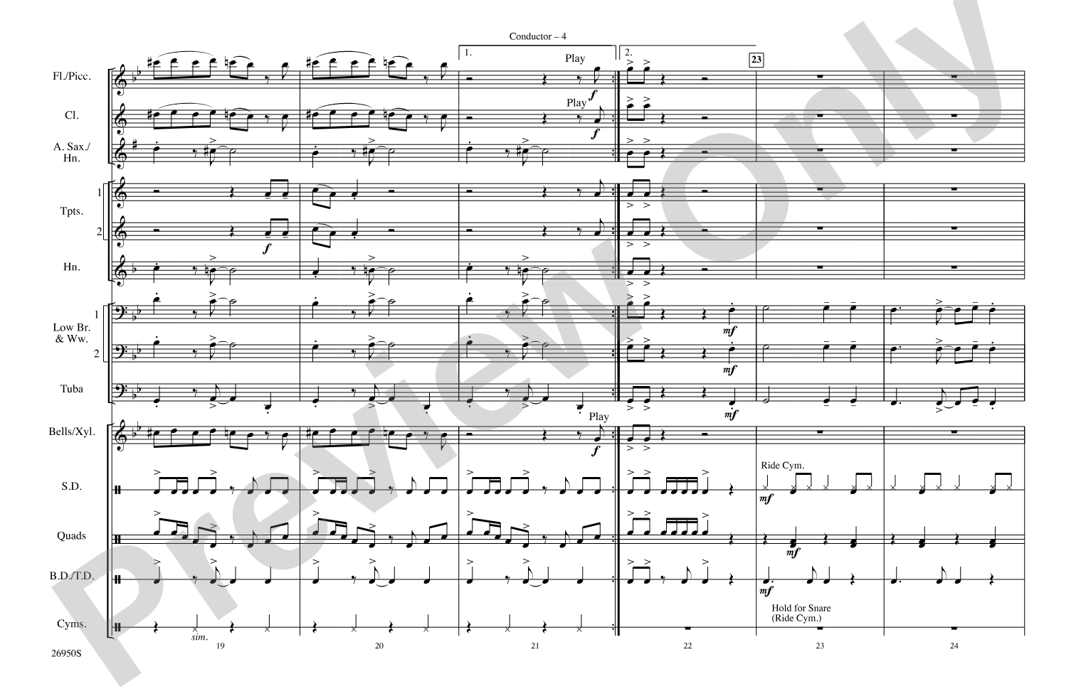 Monterey: Marching Band Conductor Score & Parts