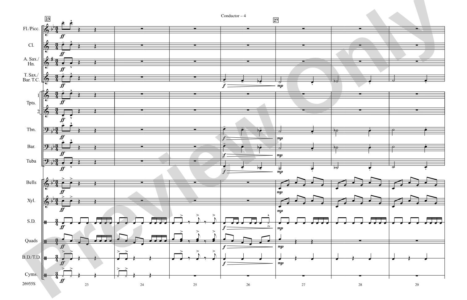 El Campeón: Marching Band Conductor Score & Parts