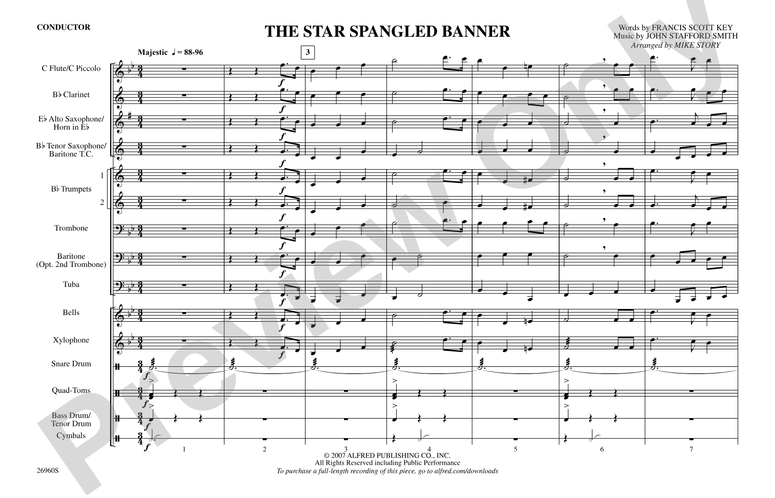 The Star-Spangled Banner: Marching Band Conductor Score & Parts