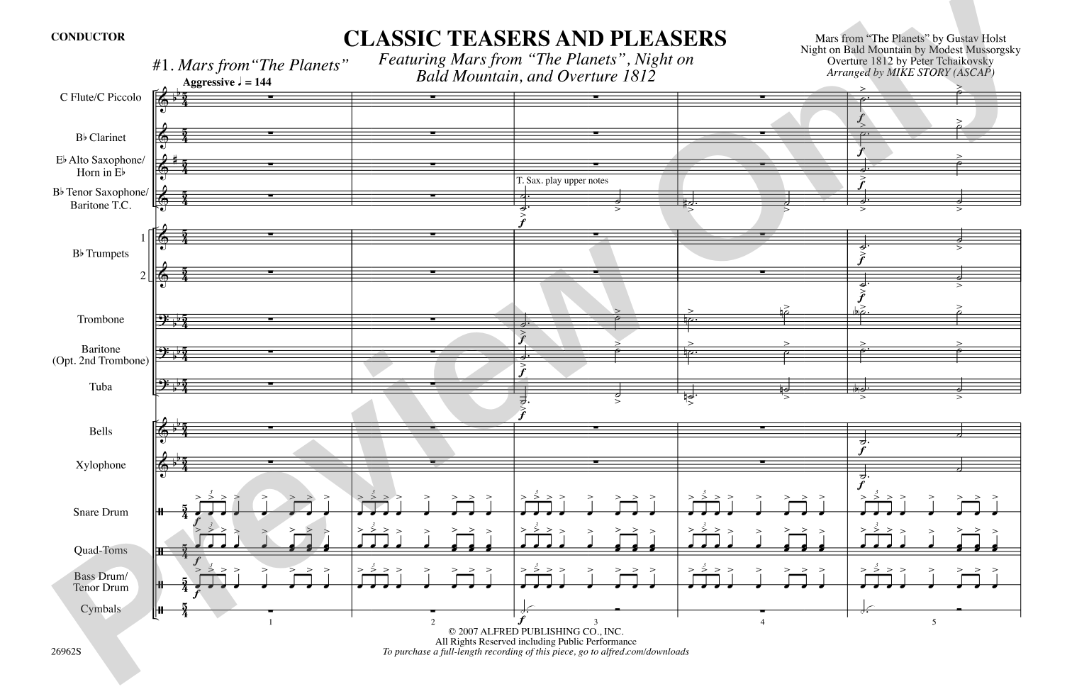 Classic Teasers and Pleasers: Marching Band Conductor Score & Parts