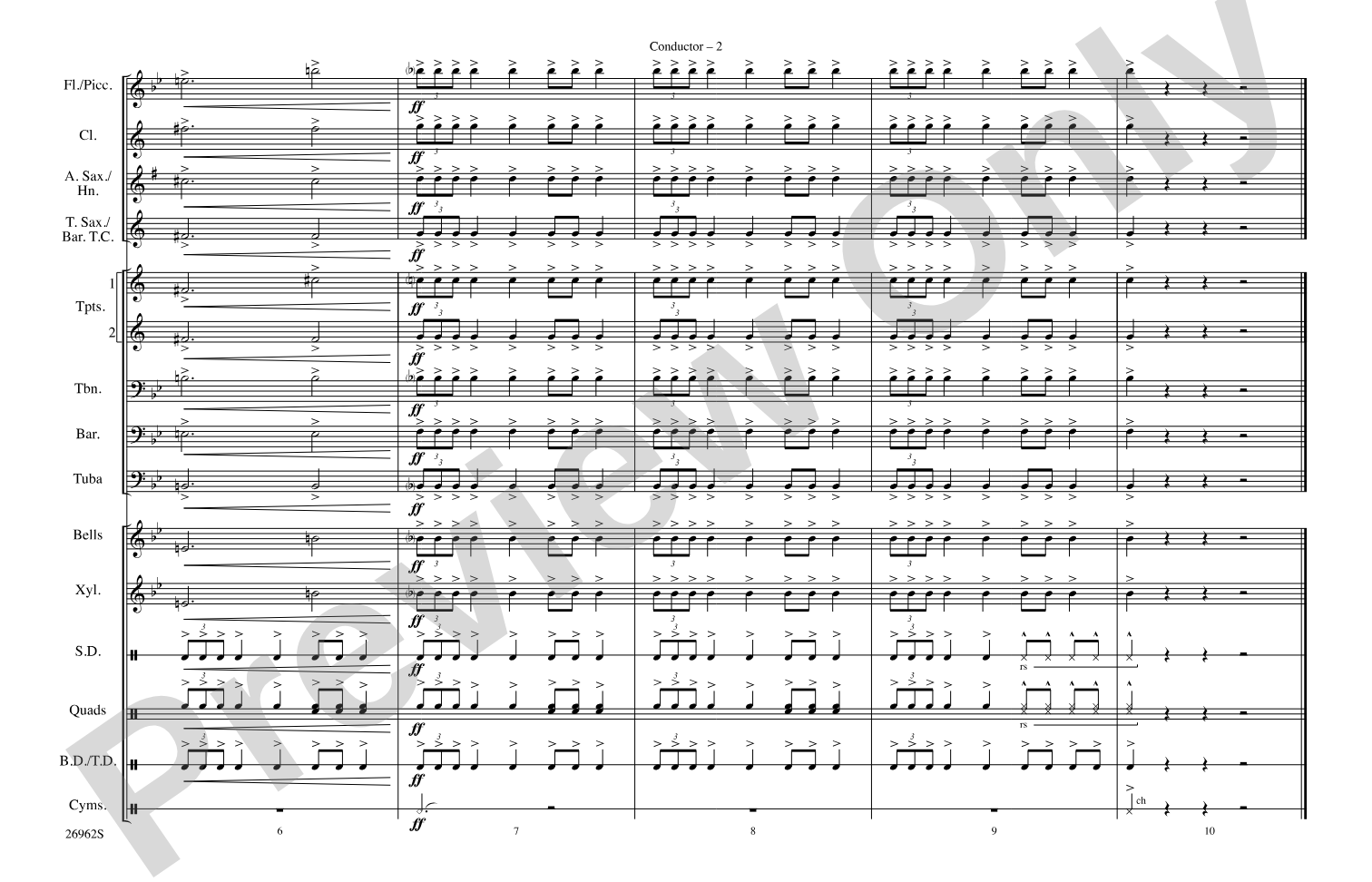 Classic Teasers and Pleasers: Marching Band Conductor Score & Parts