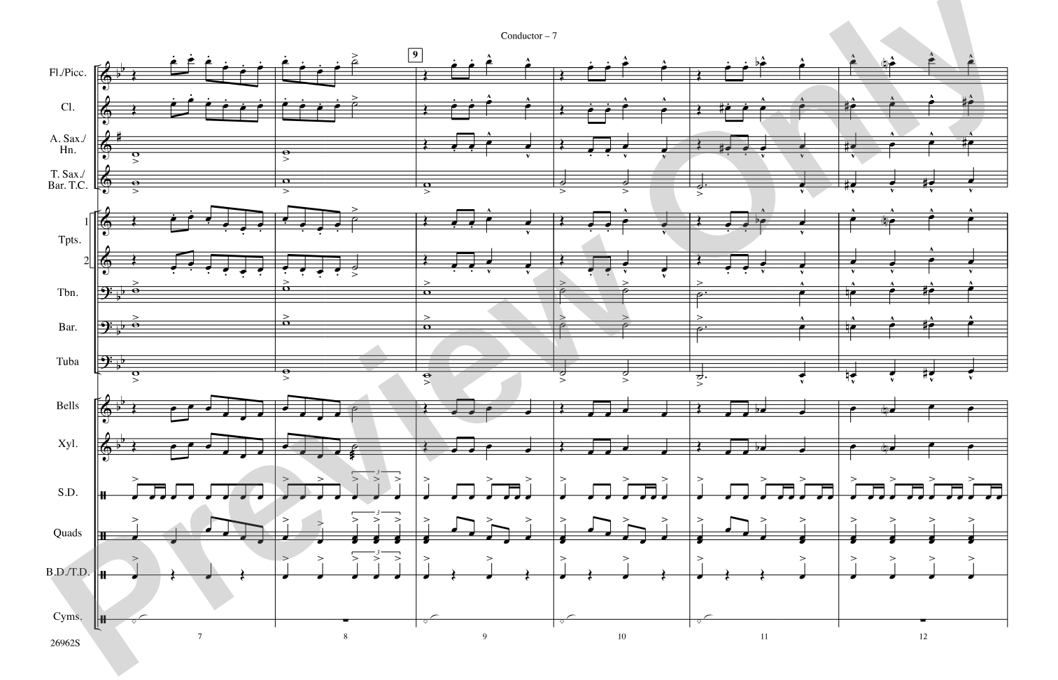 Classic Teasers and Pleasers: Marching Band Conductor Score & Parts