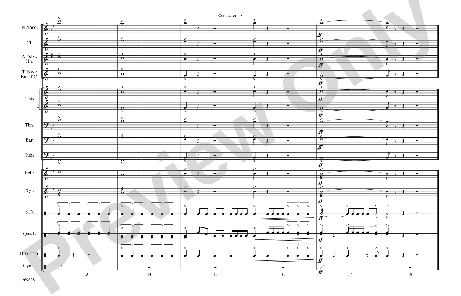 Classic Teasers and Pleasers: Marching Band Conductor Score & Parts