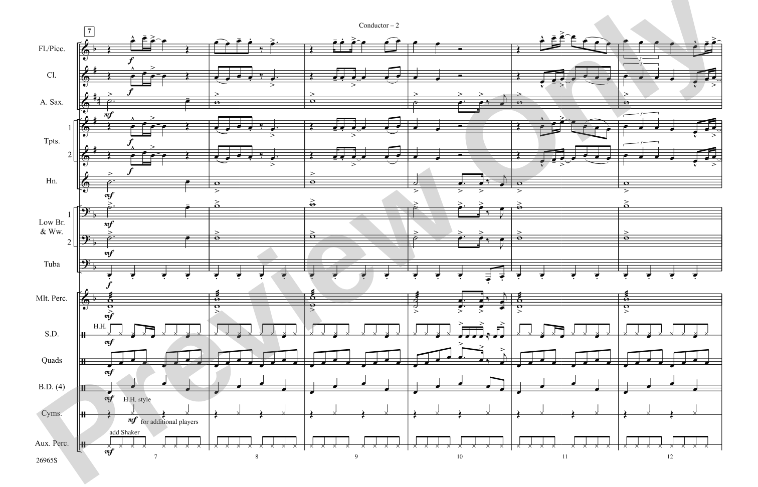 Eye of the Tiger: Marching Band Conductor Score & Parts