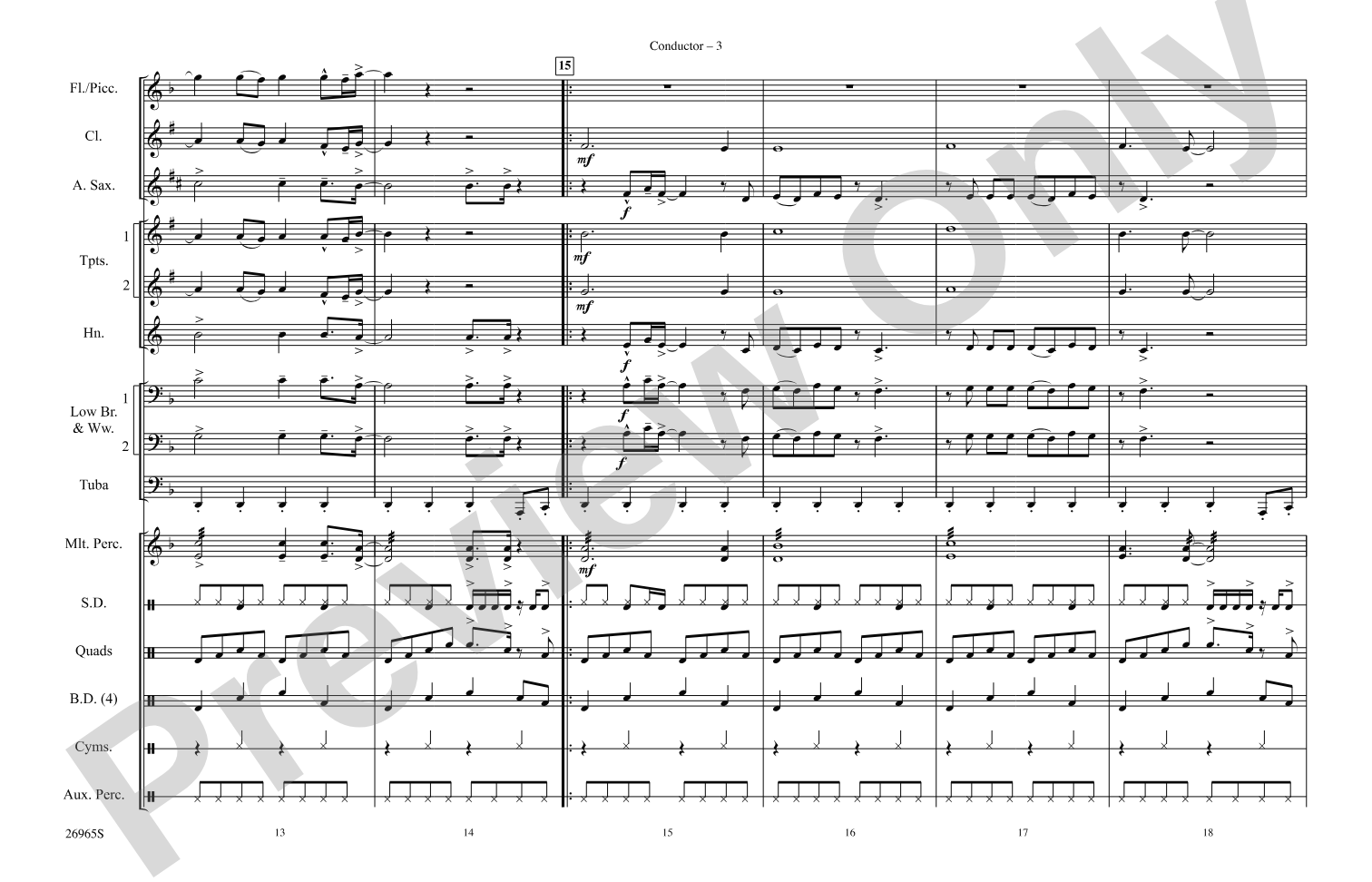 Eye of the Tiger: Marching Band Conductor Score & Parts