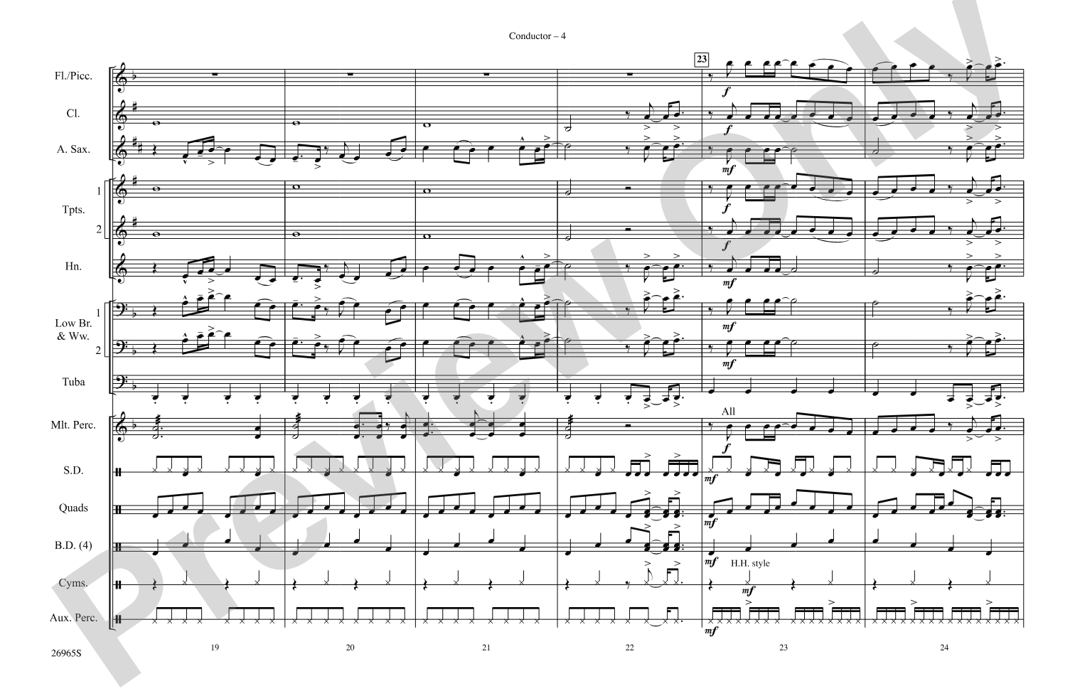 Eye of the Tiger: Marching Band Conductor Score & Parts
