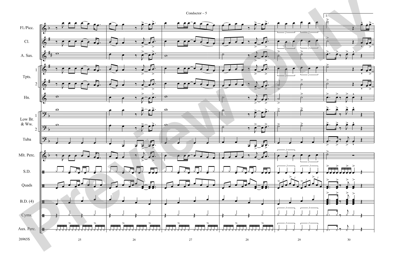 Eye of the Tiger: Marching Band Conductor Score & Parts