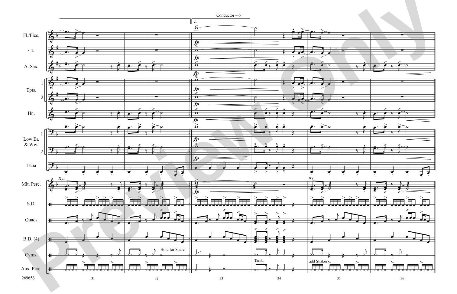 Eye of the Tiger: Marching Band Conductor Score & Parts