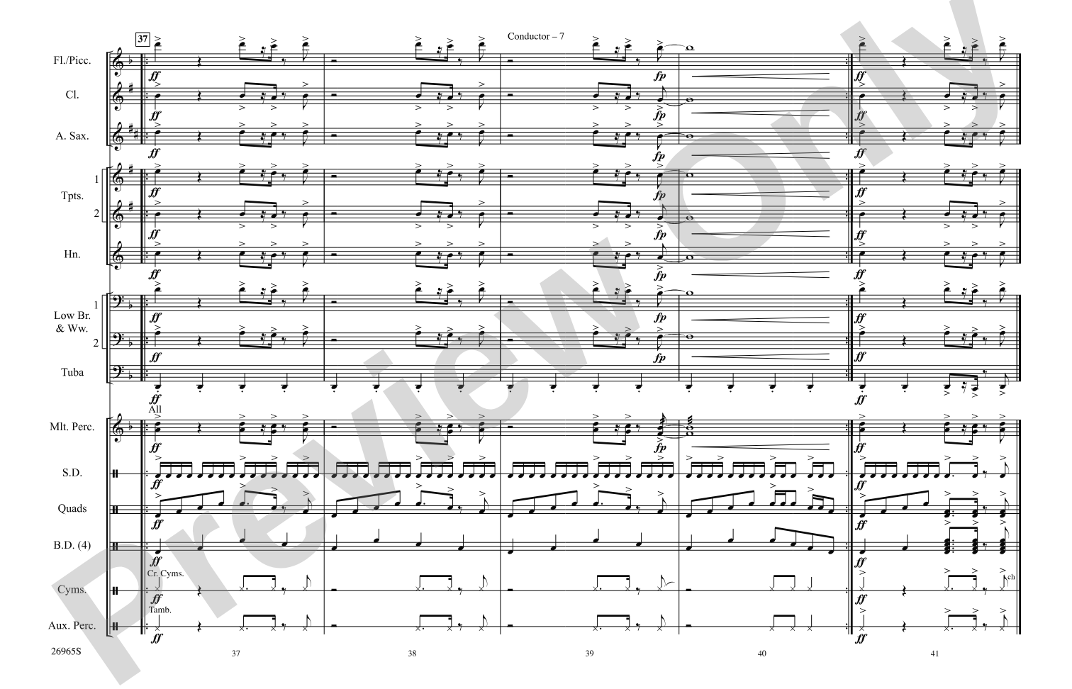 Eye of the Tiger: Marching Band Conductor Score & Parts