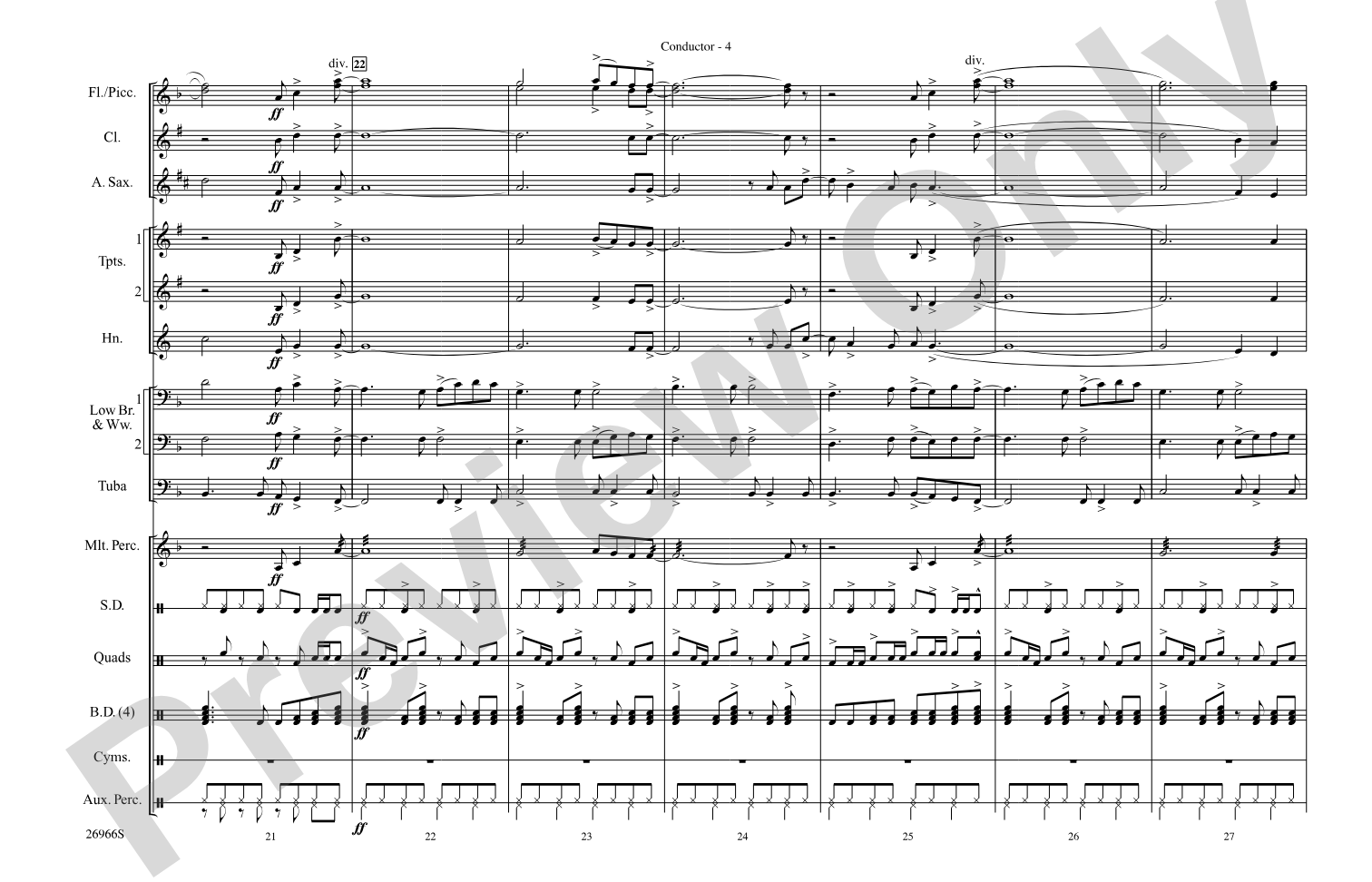 Already Gone: Marching Band Conductor Score & Parts