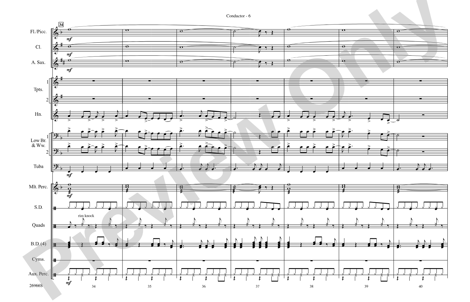 Already Gone: Marching Band Conductor Score & Parts