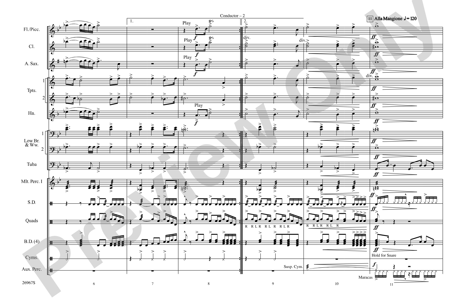Los Conquistadores: Marching Band Conductor Score & Parts