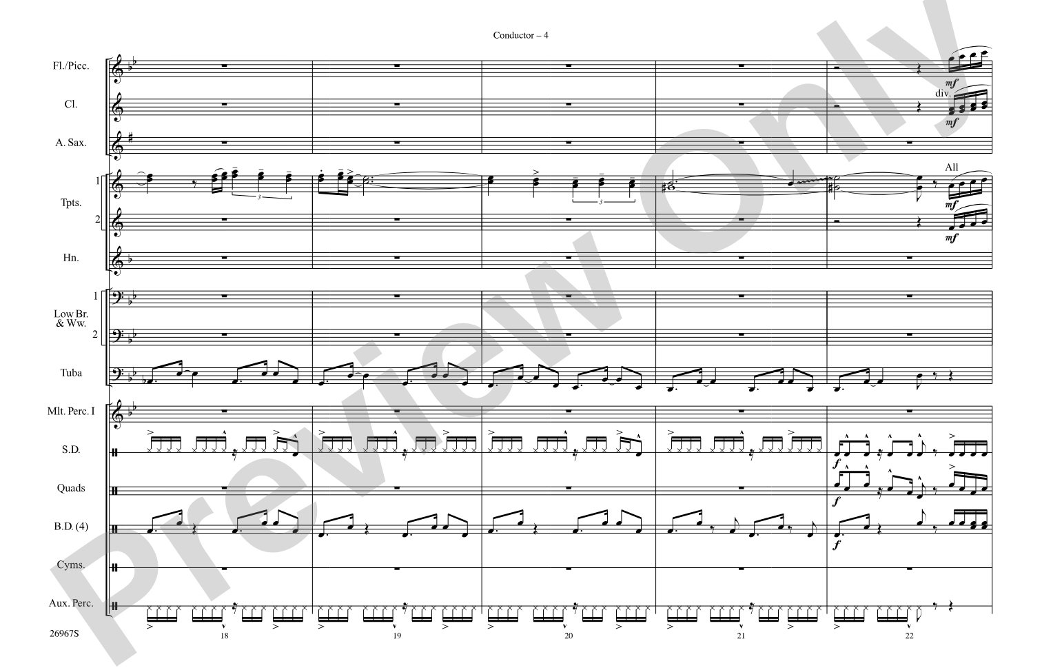Los Conquistadores: Marching Band Conductor Score & Parts