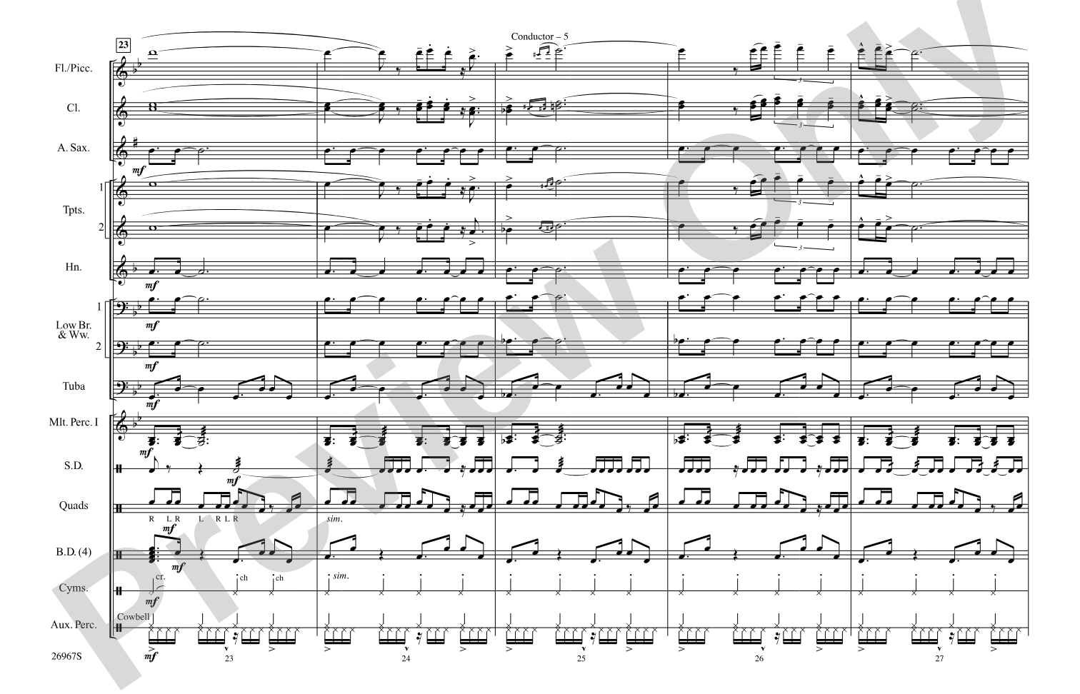 Los Conquistadores: Marching Band Conductor Score & Parts