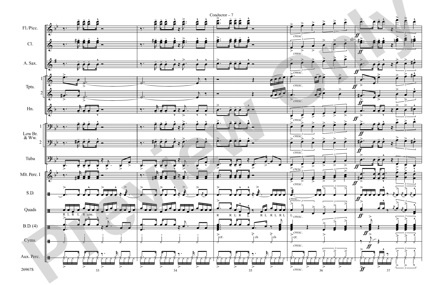 Los Conquistadores: Marching Band Conductor Score & Parts