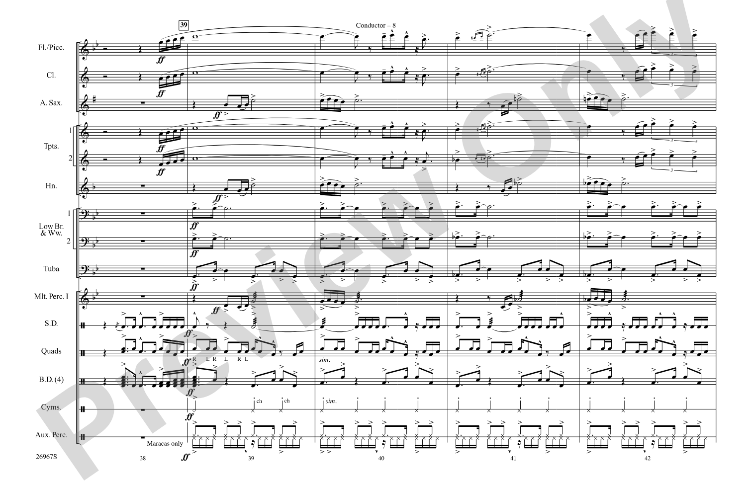 Los Conquistadores: Marching Band Conductor Score & Parts