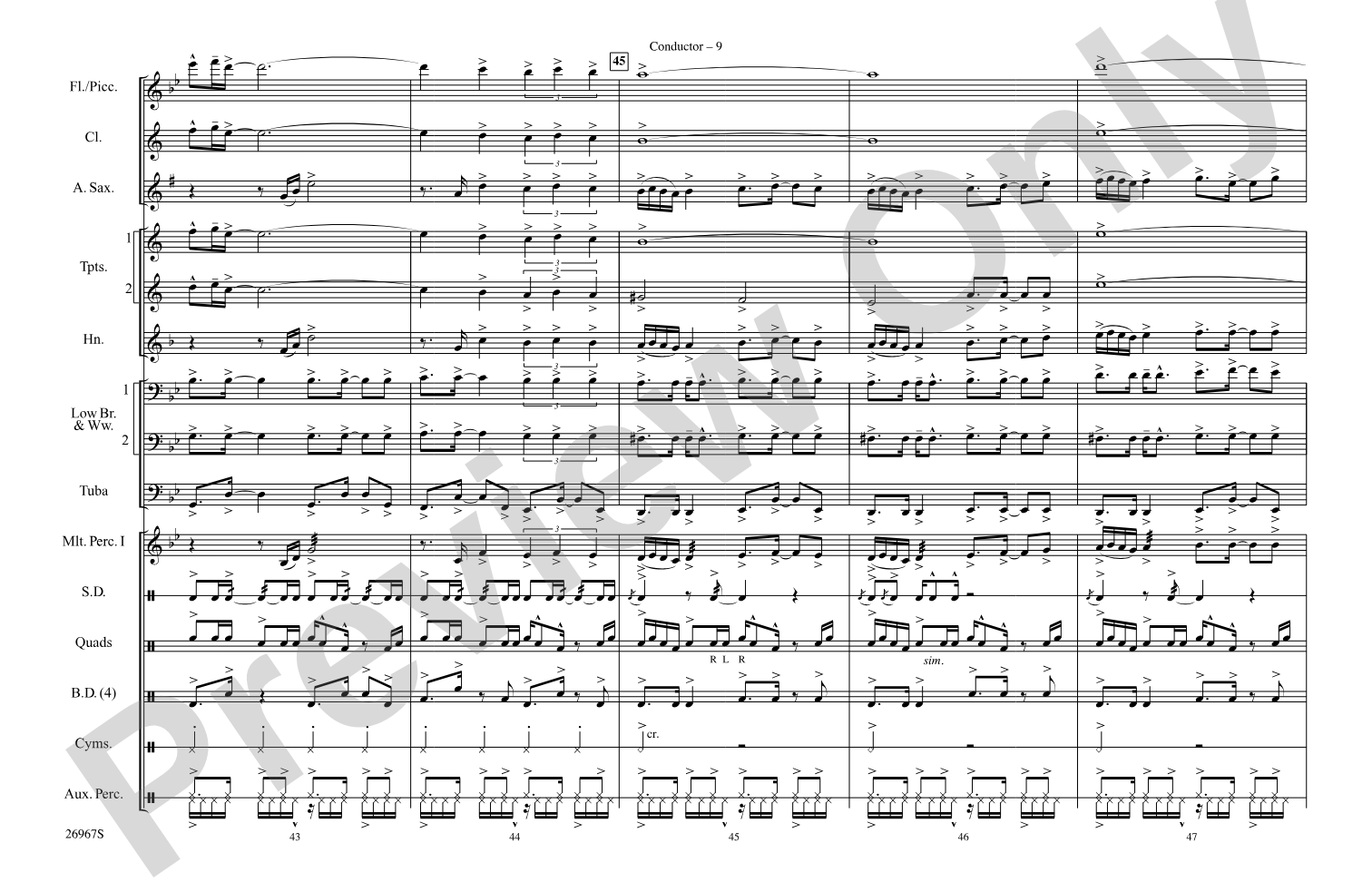 Los Conquistadores: Marching Band Conductor Score & Parts