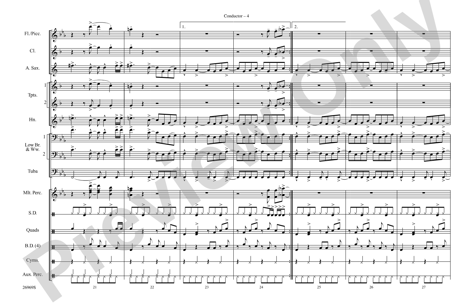 Jumpin' Jack Flash: Marching Band Conductor Score & Parts