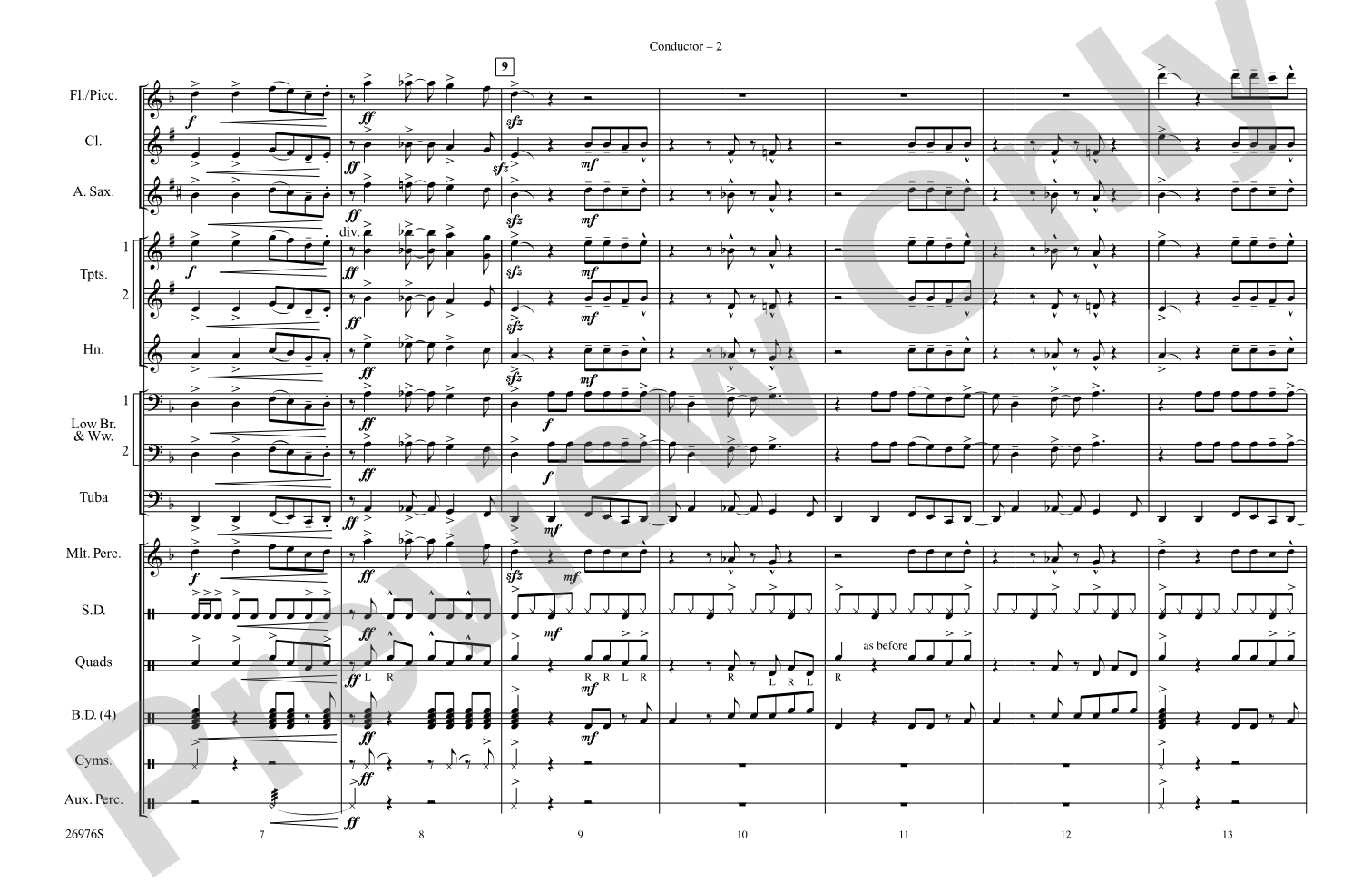In A Gadda Da Vida: Marching Band Conductor Score & Parts