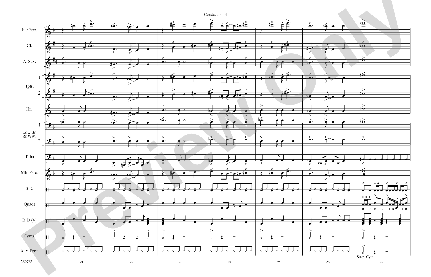 In A Gadda Da Vida: Marching Band Conductor Score & Parts