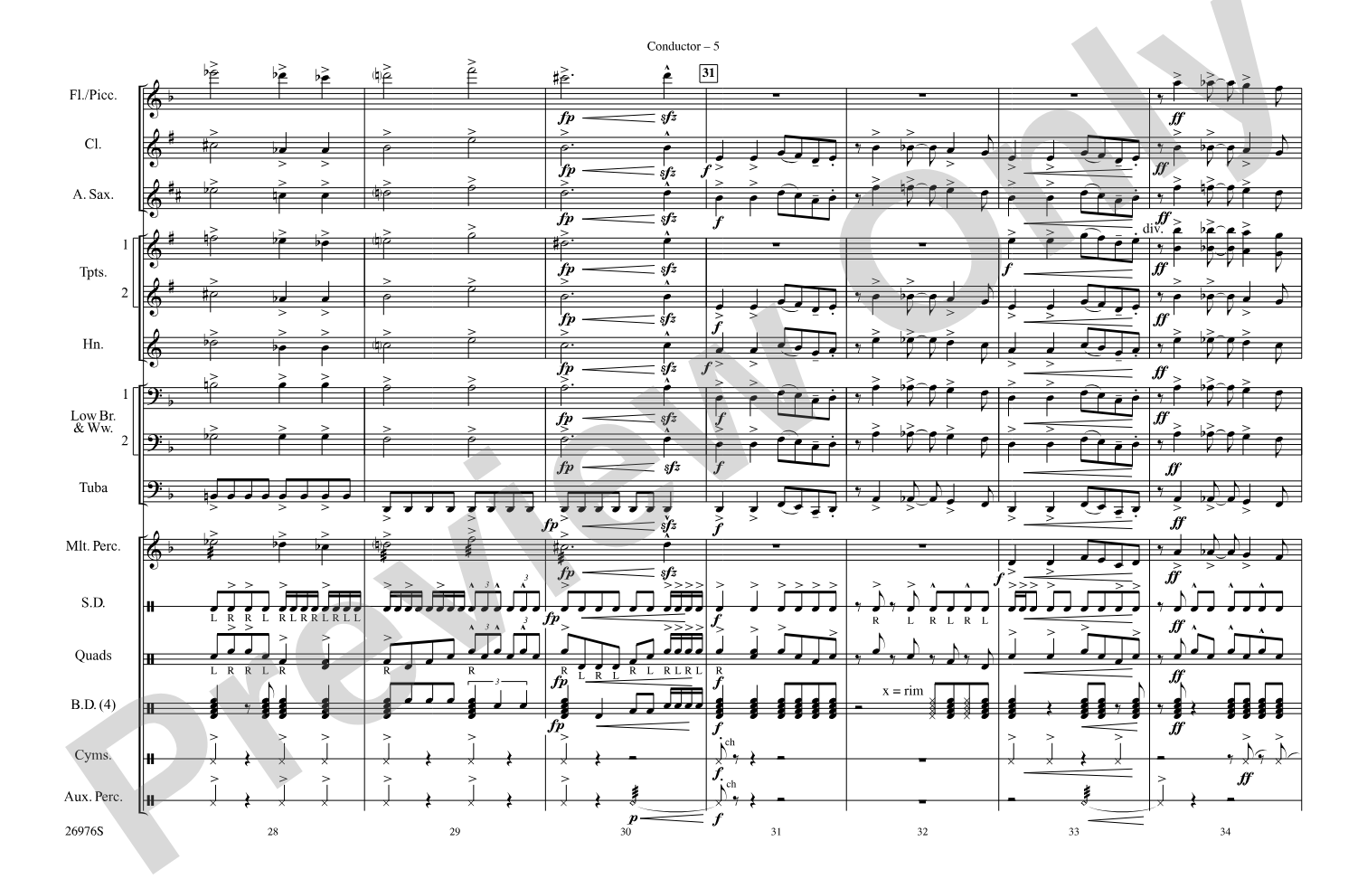In A Gadda Da Vida: Marching Band Conductor Score & Parts