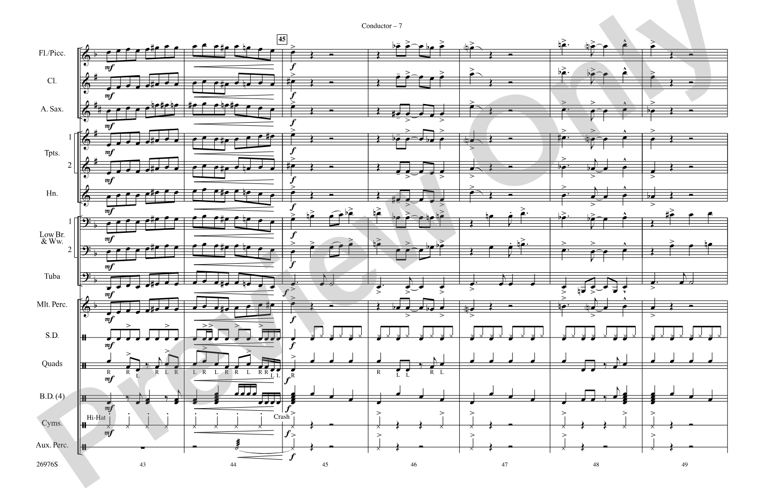 In A Gadda Da Vida: Marching Band Conductor Score & Parts