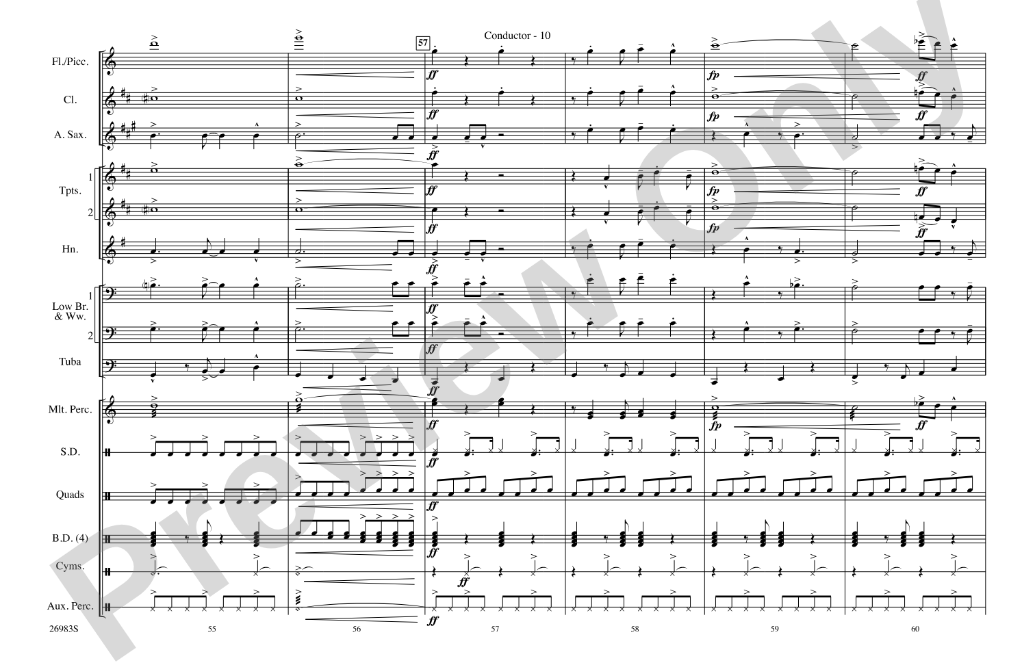 You're the One That I Want (from the musical Grease): Marching Band Conductor Score & Parts