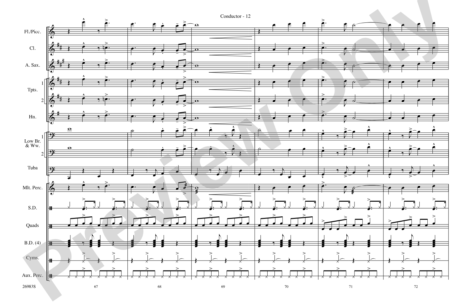 You're the One That I Want (from the musical Grease): Marching Band Conductor Score & Parts