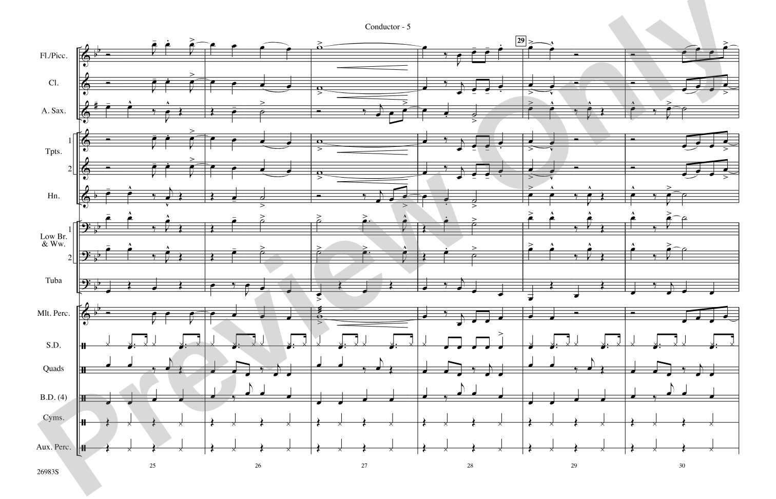 You're the One That I Want (from the musical Grease): Marching Band Conductor Score & Parts