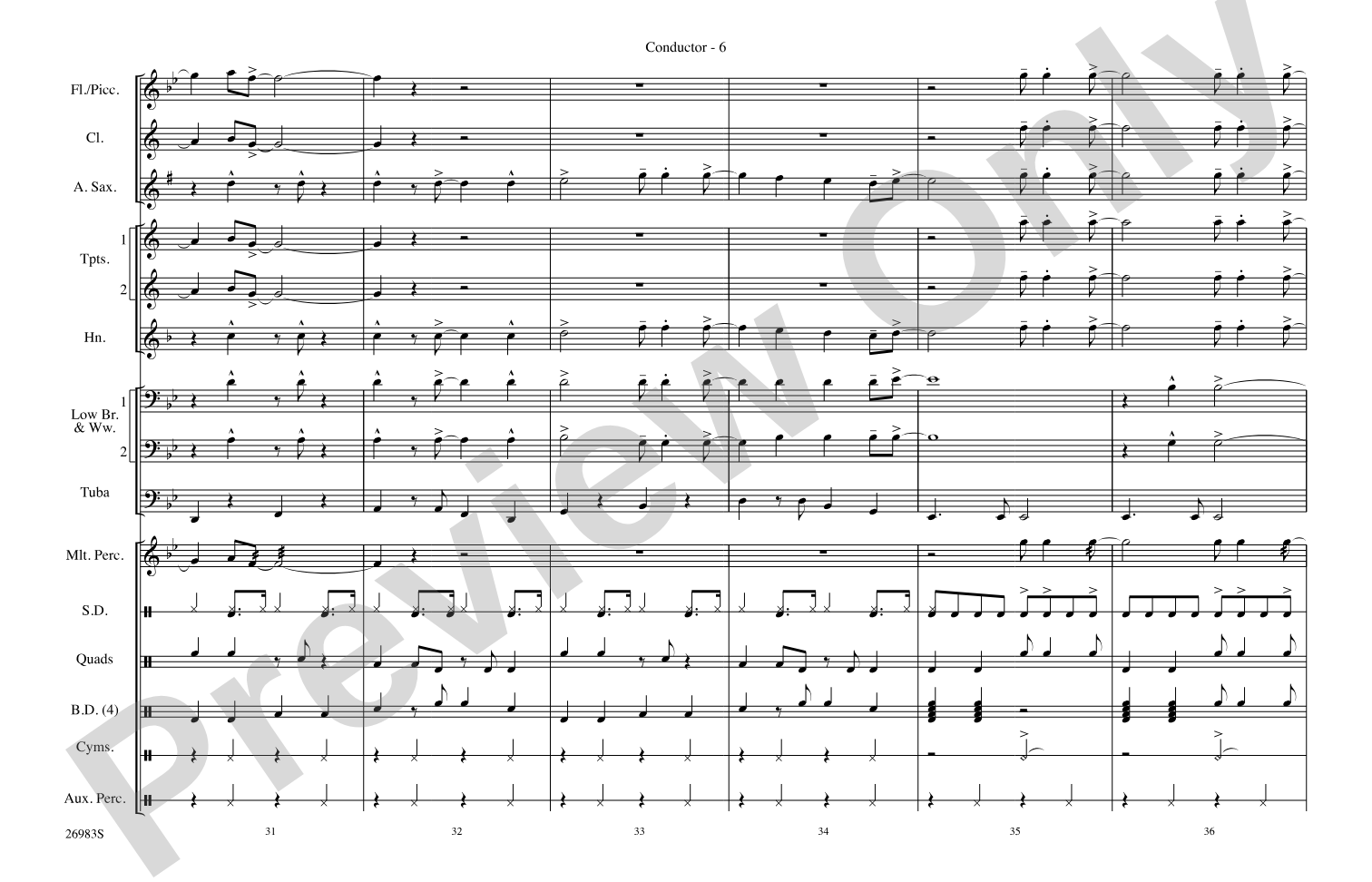 You're the One That I Want (from the musical Grease): Marching Band Conductor Score & Parts