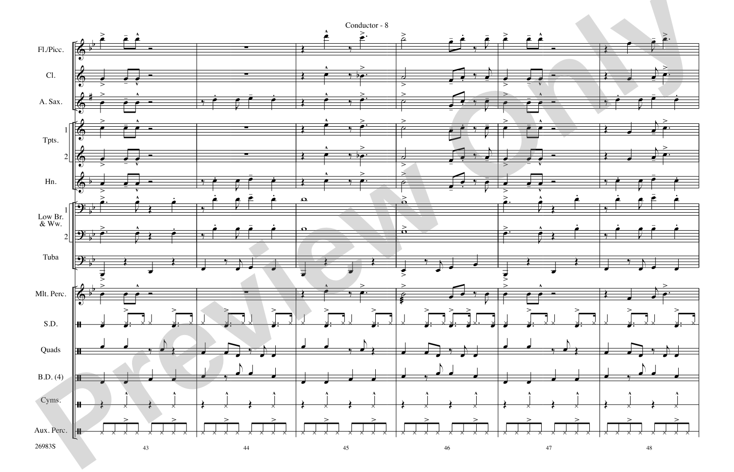 You're the One That I Want (from the musical Grease): Marching Band Conductor Score & Parts