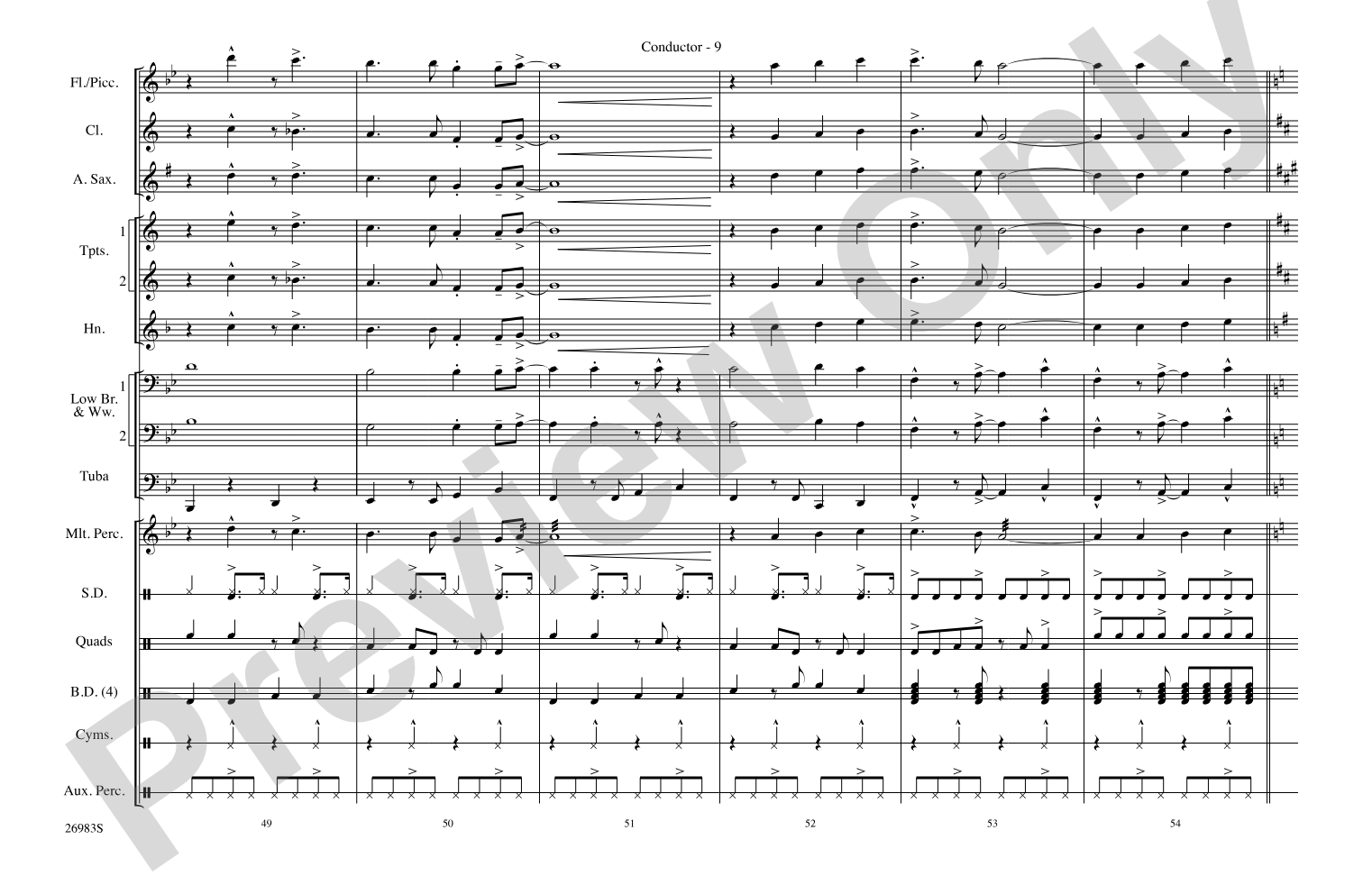 You're the One That I Want (from the musical Grease): Marching Band Conductor Score & Parts