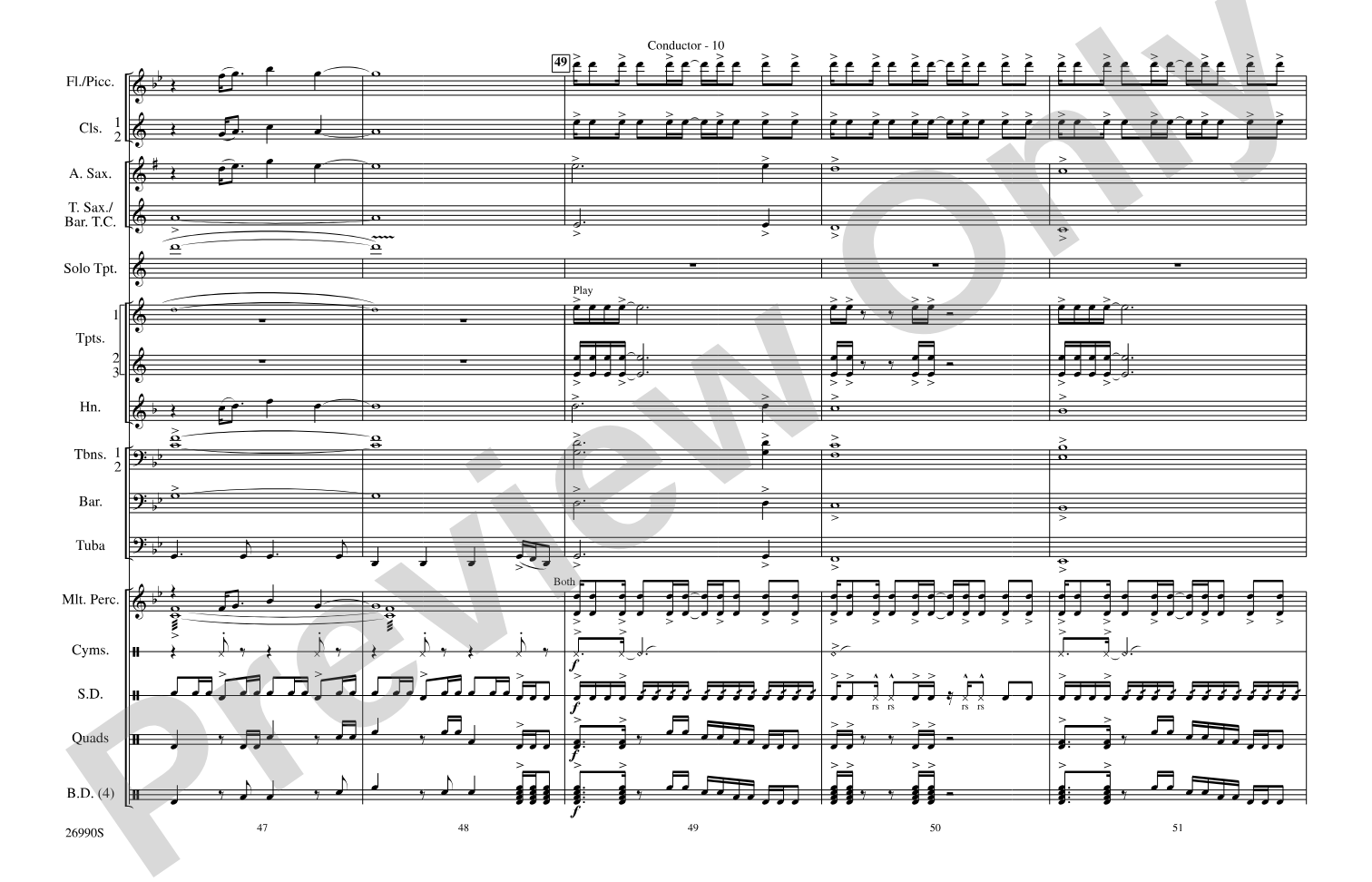 Gonna Fly Now (Theme from Rocky): Marching Band Conductor Score & Parts