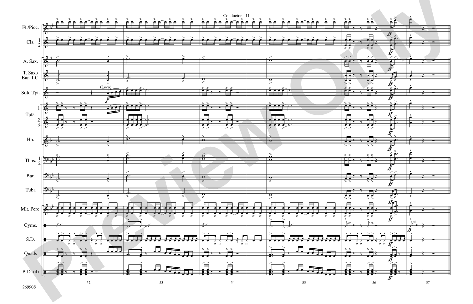 Gonna Fly Now (Theme from Rocky): Marching Band Conductor Score & Parts