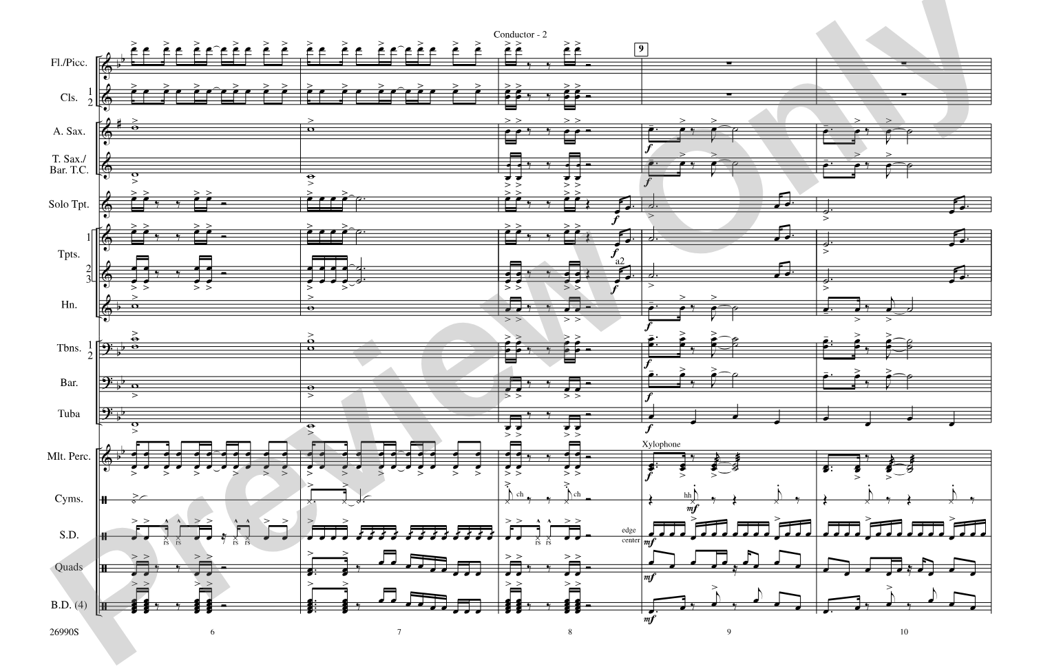 Gonna Fly Now (Theme from Rocky): Marching Band Conductor Score & Parts