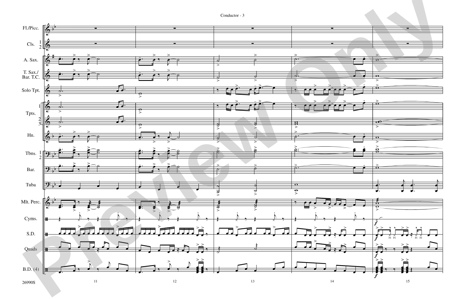 Gonna Fly Now (Theme from Rocky): Marching Band Conductor Score & Parts
