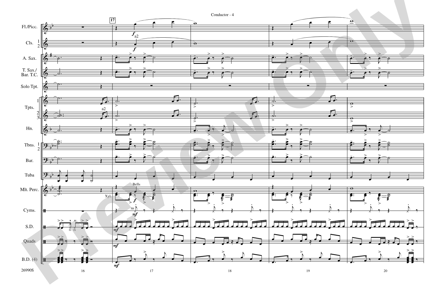 Gonna Fly Now (Theme from Rocky): Marching Band Conductor Score & Parts