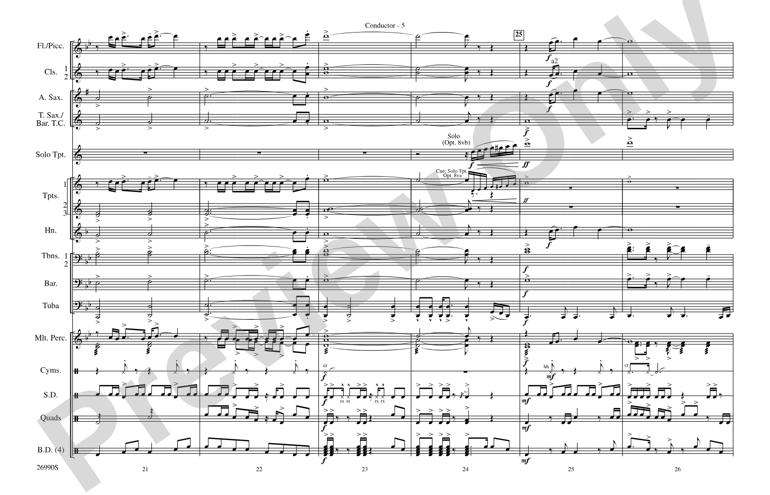 Gonna Fly Now (Theme from Rocky): Marching Band Conductor Score & Parts