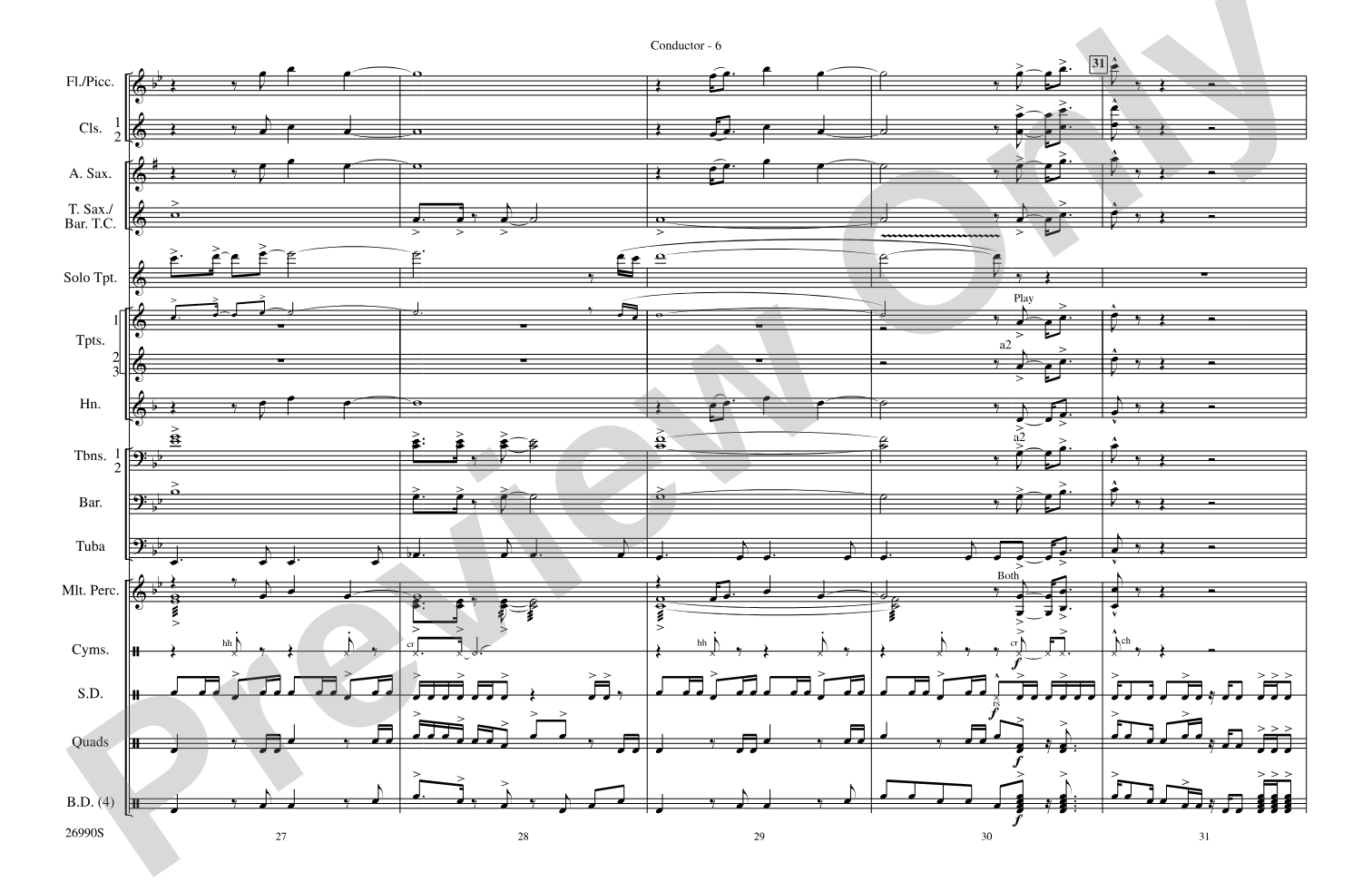Gonna Fly Now (Theme from Rocky): Marching Band Conductor Score & Parts