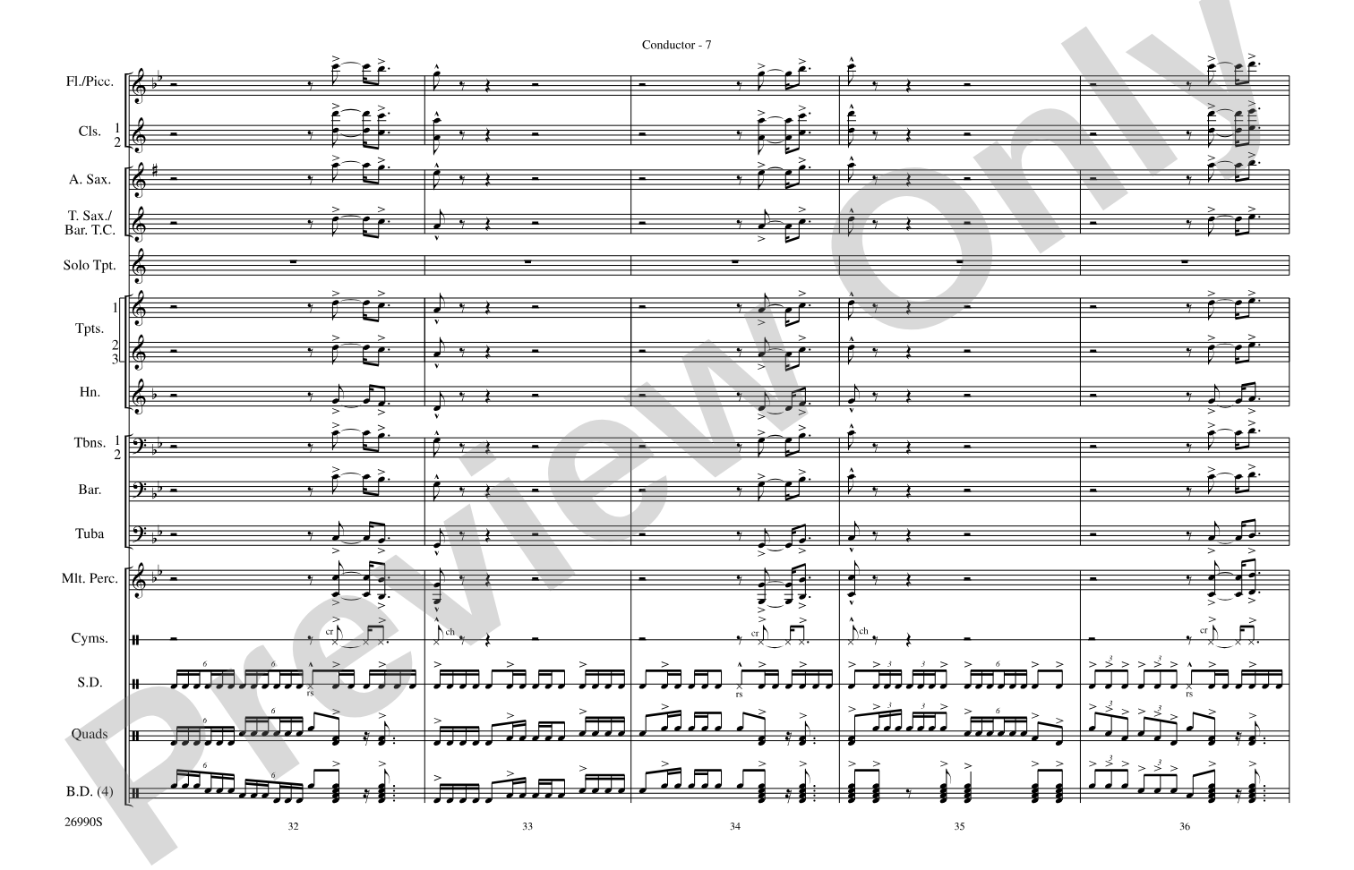 Gonna Fly Now (Theme from Rocky): Marching Band Conductor Score & Parts