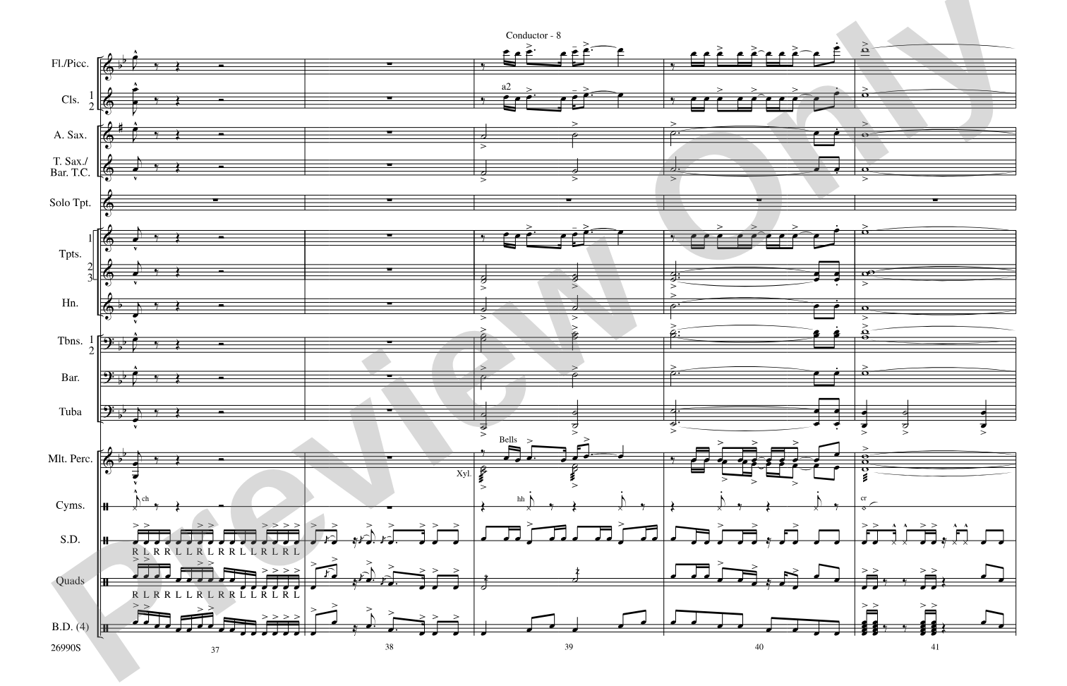 Gonna Fly Now (Theme from Rocky): Marching Band Conductor Score & Parts