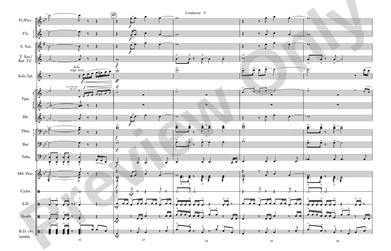 Gonna Fly Now (Theme from Rocky): Marching Band Conductor Score & Parts
