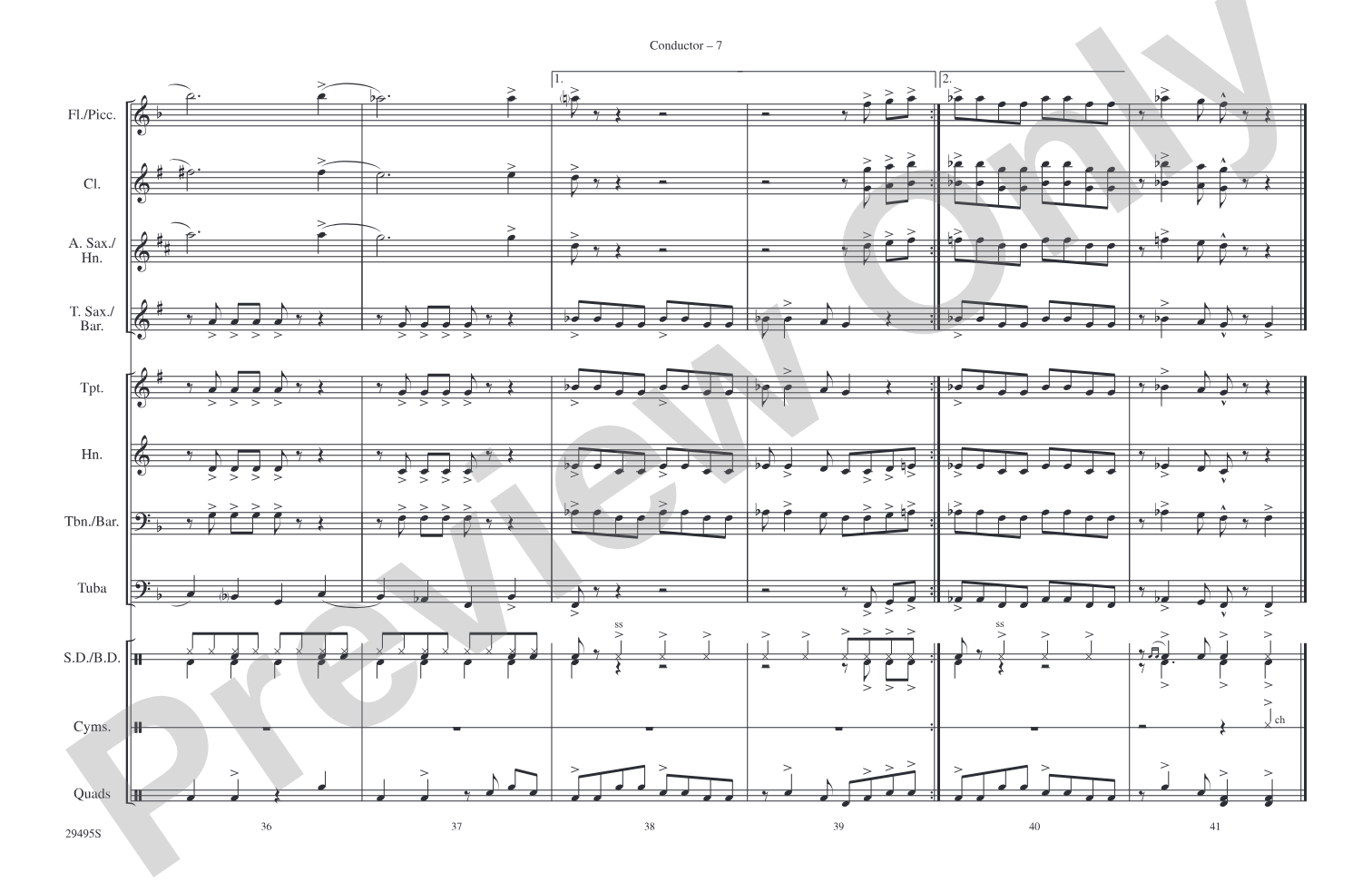 Great Balls of Fire: Marching Band Conductor Score & Parts