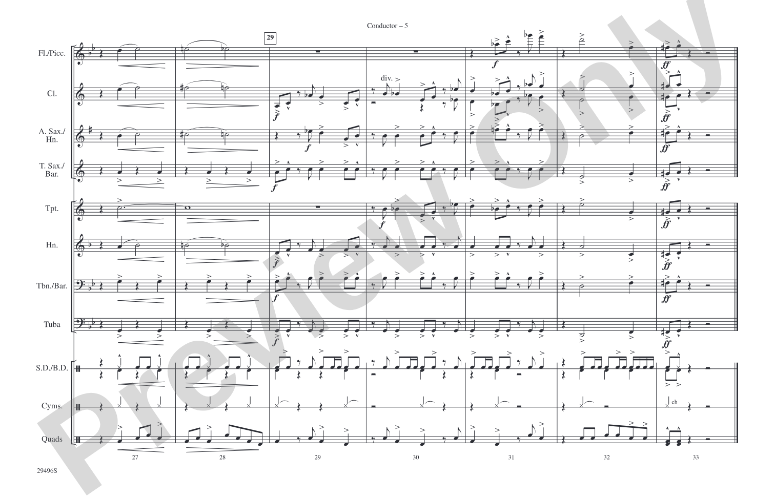 James Bond Theme: Marching Band Conductor Score & Parts