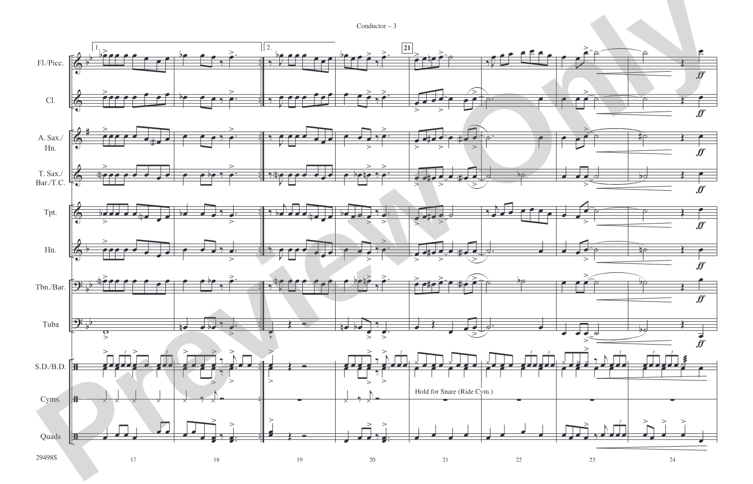 Chattanooga Choo Choo: Marching Band Conductor Score & Parts