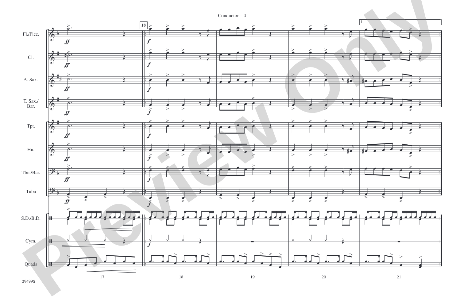 The Cup of Life: Marching Band Conductor Score & Parts