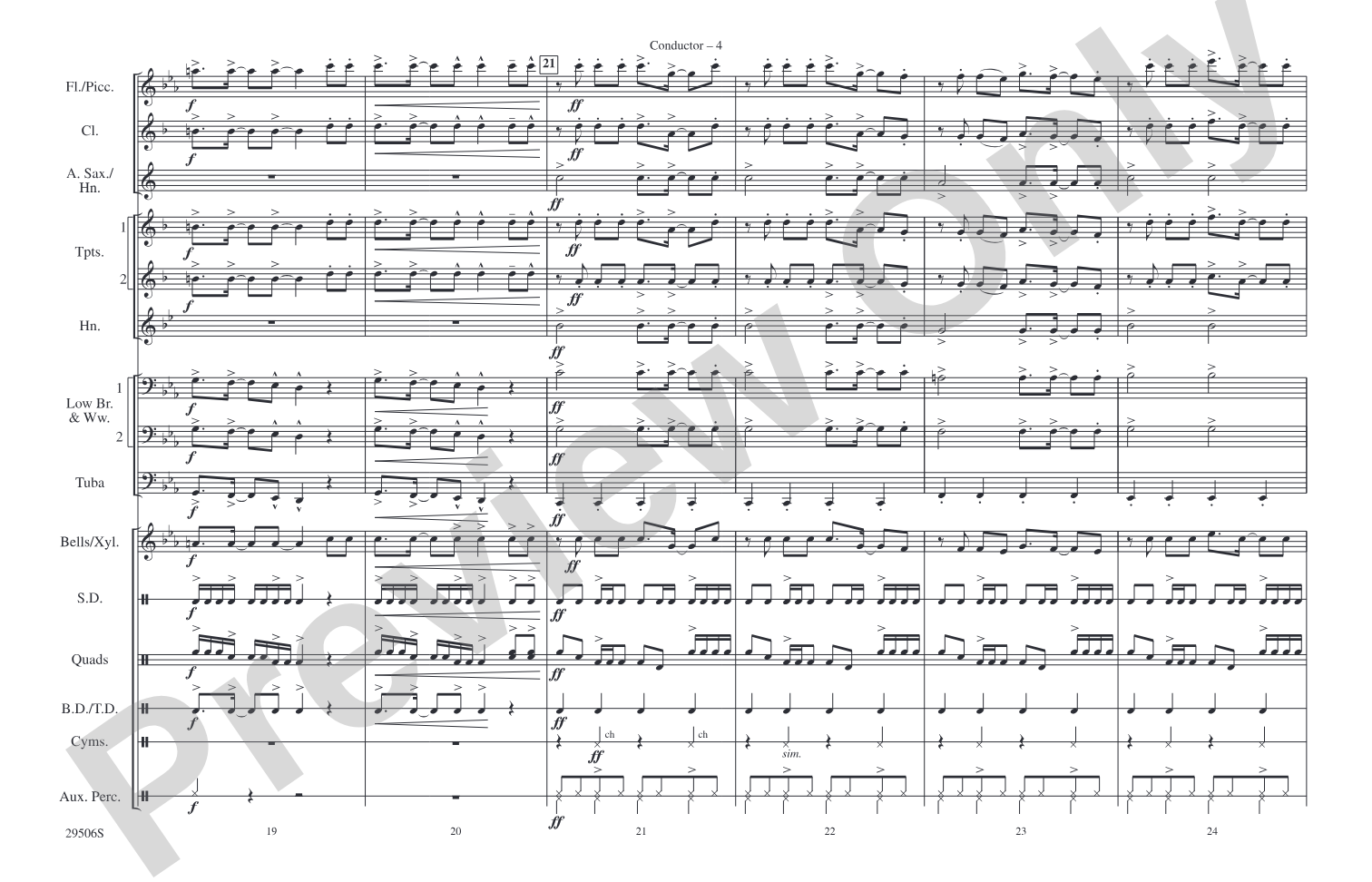 Paralyzer: Marching Band Conductor Score & Parts