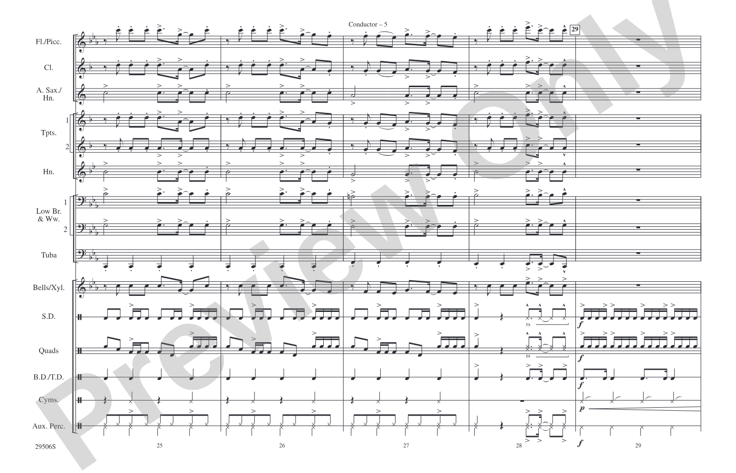 Paralyzer: Marching Band Conductor Score & Parts