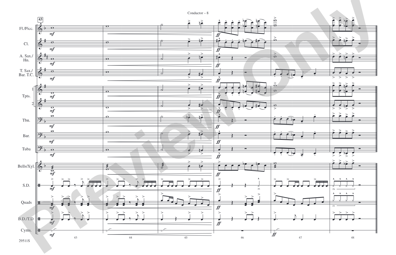 Wipe Out: Marching Band Conductor Score & Parts